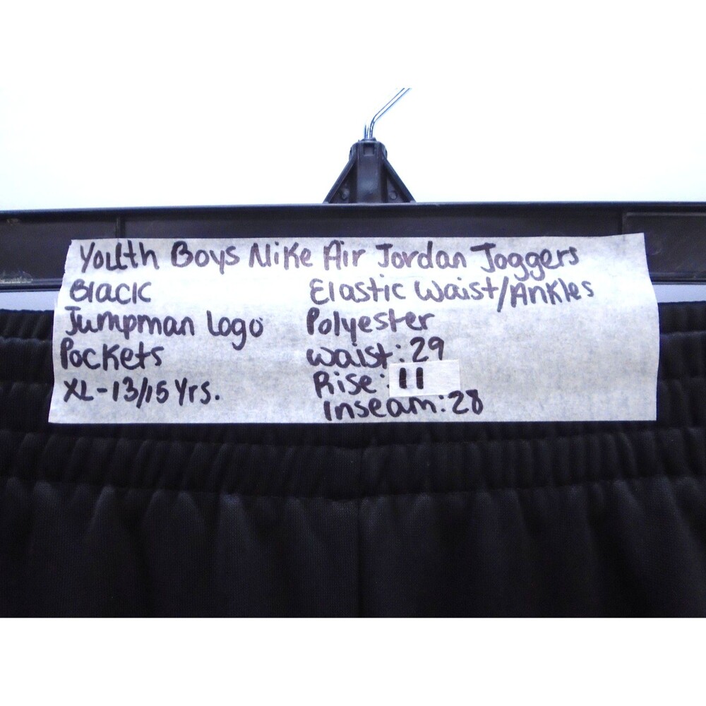 Nike Air Jordan Boys XL Black Jogger Pants Jumpman Tricot Track Pants Black - Picture 4 of 10